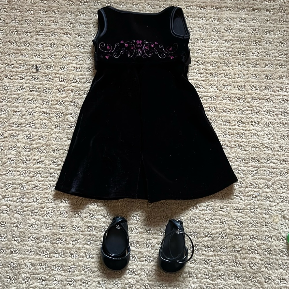 American Girl starry night Black velvet dress